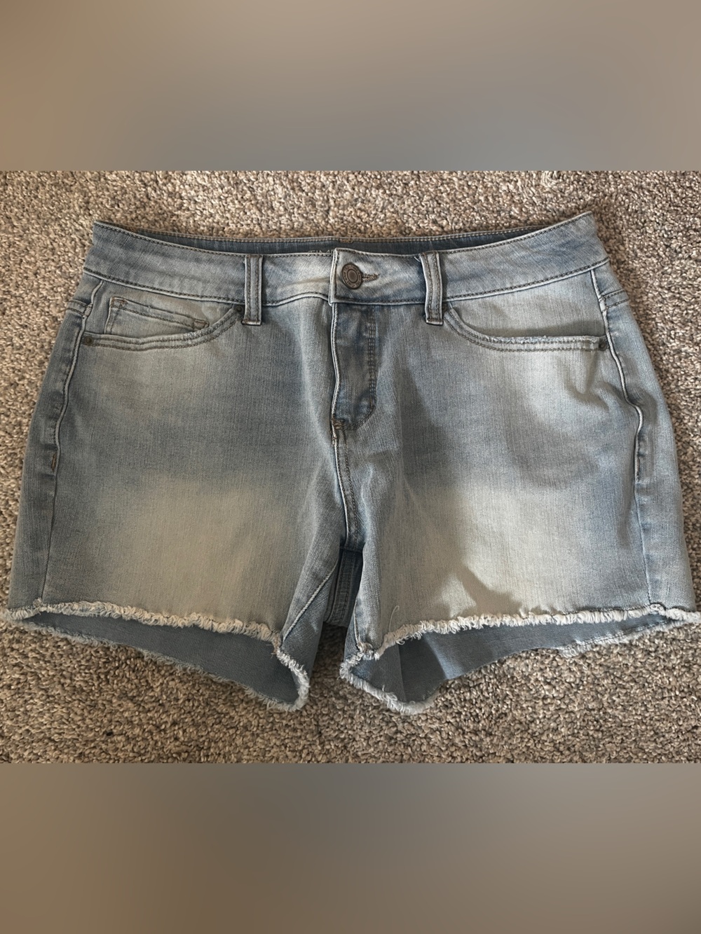 Time and Tru Light Blue Mid-Rise Denim Shorts
